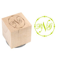 Custom Monogram Wood Block Rubber Stamp