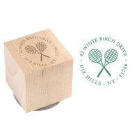 Love Tennis Wood Block Rubber Stamp