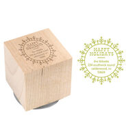 Happy Holidays Wood Block Rubber Stamp