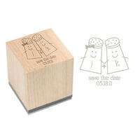 Salt and Pepper Wood Block Rubber Stamp