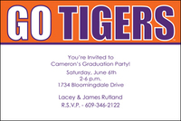 Clemson University Go Tigers Invitations