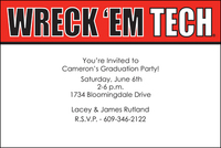 Texas Tech University Wreck Em Tech Invitations