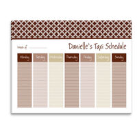 Chocolate Weave Weekly Schedule Pad