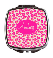 Pink Leopard Mirror Compact