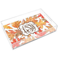 Crisp Leaves Large Lucite Tray