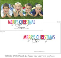 Merry Christmas Rainbow Photo Holiday Cards