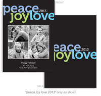 Peace Joy Love Vertical 4-Photo Holiday Cards