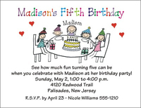 At the Birthday Party Table Invitations
