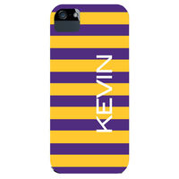 Purple & Gold Rugby Stripe iPhone Hard Case