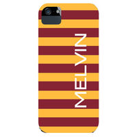 Maroon & Gold Rugby Stripe iPhone Hard Case