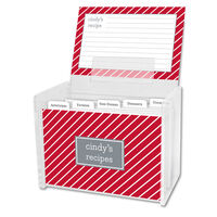 Cherry Kent Stripe Recipe Box and Recipe Cards