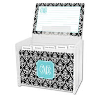 Madison Midnight Damask Recipe Box and Recipe Cards