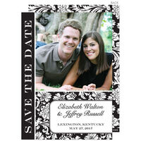 Black and White Floral Photo Save the Date Announcements