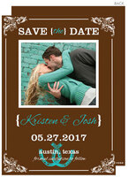 Turquoise Lucky Horse Shoe Photo Save the Date Announcements
