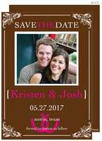 Pink Lucky Horse Shoe Photo Save the Date Announcements