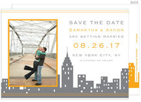 NYC Orange Photo Save the Date Announcements