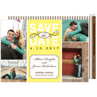 Yellow Multi Photo Save the Date Announcements