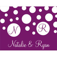Plum Champagne Bubbles Foldover Note Cards