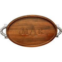 Walnut Grande Turkey 15x24 inch Oval Carving Board with Rope Handles