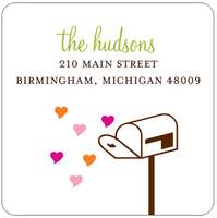 Mailbox Hearts Address Labels