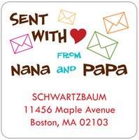 Sent with Love Nana and Papa Address Label