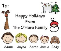 Christmas Family Gift Stickers