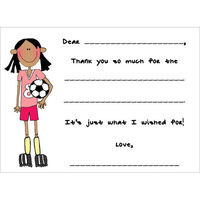 Soccer Girl Birthday Fill In Notecards