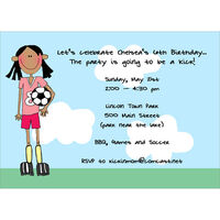 The Soccer Girl Birthday Invitations