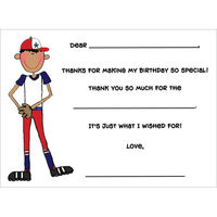 Baseball Boy Birthday Fill In Notecards