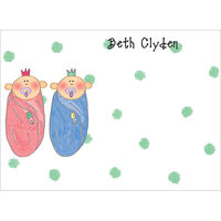 Green Swaddle Flat Note Cards