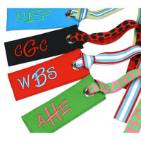 Ribbon Bag Tag or Bookmark with Casual Monogram