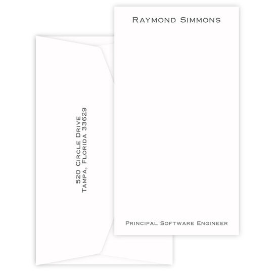 Personalized Triple Thick Executive Tall Flat Note Cards