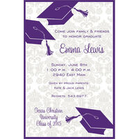 Purple Graduation Flair Invitations
