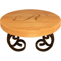Maple 12 inch Round Server with Scroll Base