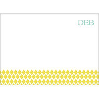 Yellow Diamond Border Flat Note Cards