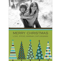 Green Trees Photo Holiday Cards