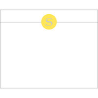 Yellow Large Monogram Circle Flat Note Cards