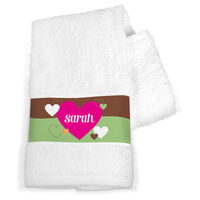 Stitched Heart Hand Towels
