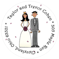 Wedding Couple Round Address Labels