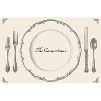 Vintage Paper Placemats with Ornate Text