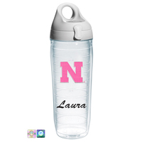 University of Nebraska Personalized Neon Pink Water Bottle