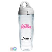 University of Mississippi Personalized Neon Pink Water Bottle