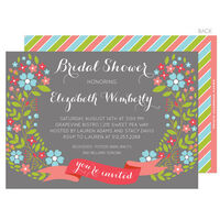 Beautiful Floral Banner Bridal Shower Invitations