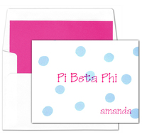True Blue Dot Note Cards with Optional Greek Lettering
