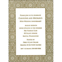 Mosaic Bursts Border Letterpress Invitations