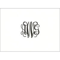 Script Monogram Folded Note Cards - Letterpress