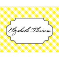 Yellow Gingham Foldover Note Cards