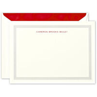 Correspondence Flat Note Cards with Frame Border - Raised Ink