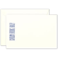 Side Text Pearl White Flat Correspondence Cards - Letterpress