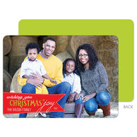 Red Banner Flat Holiday Photo Cards